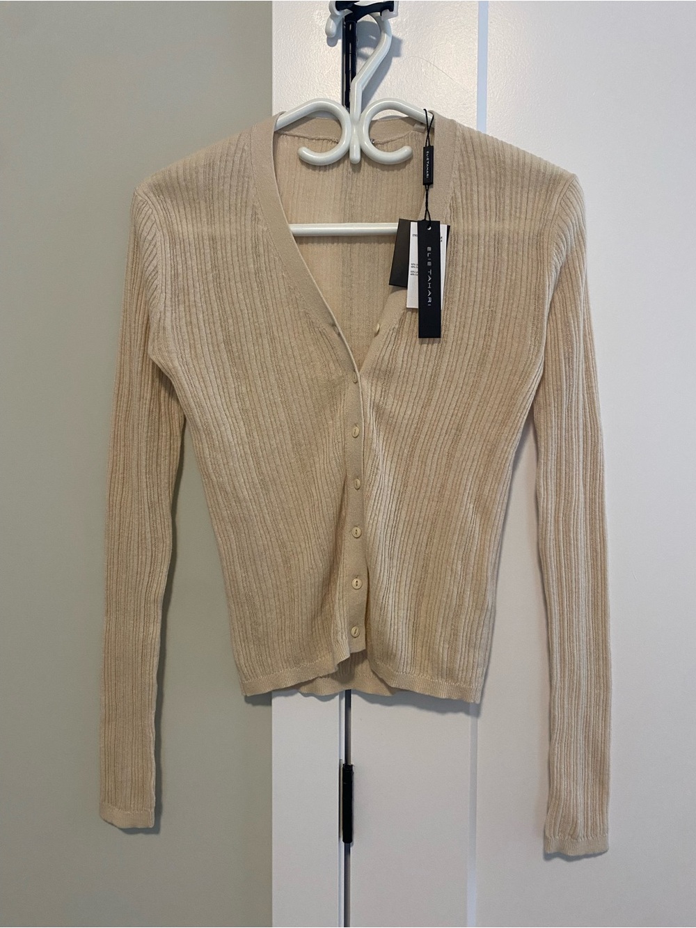 Elie Tahari Soft Beige Knit Cardigan